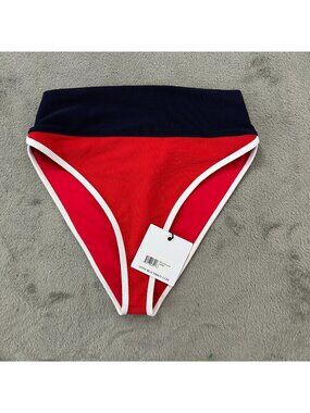 NWT Beach Riot Bikini Swimsuit Bottom LARGE Red White Blue